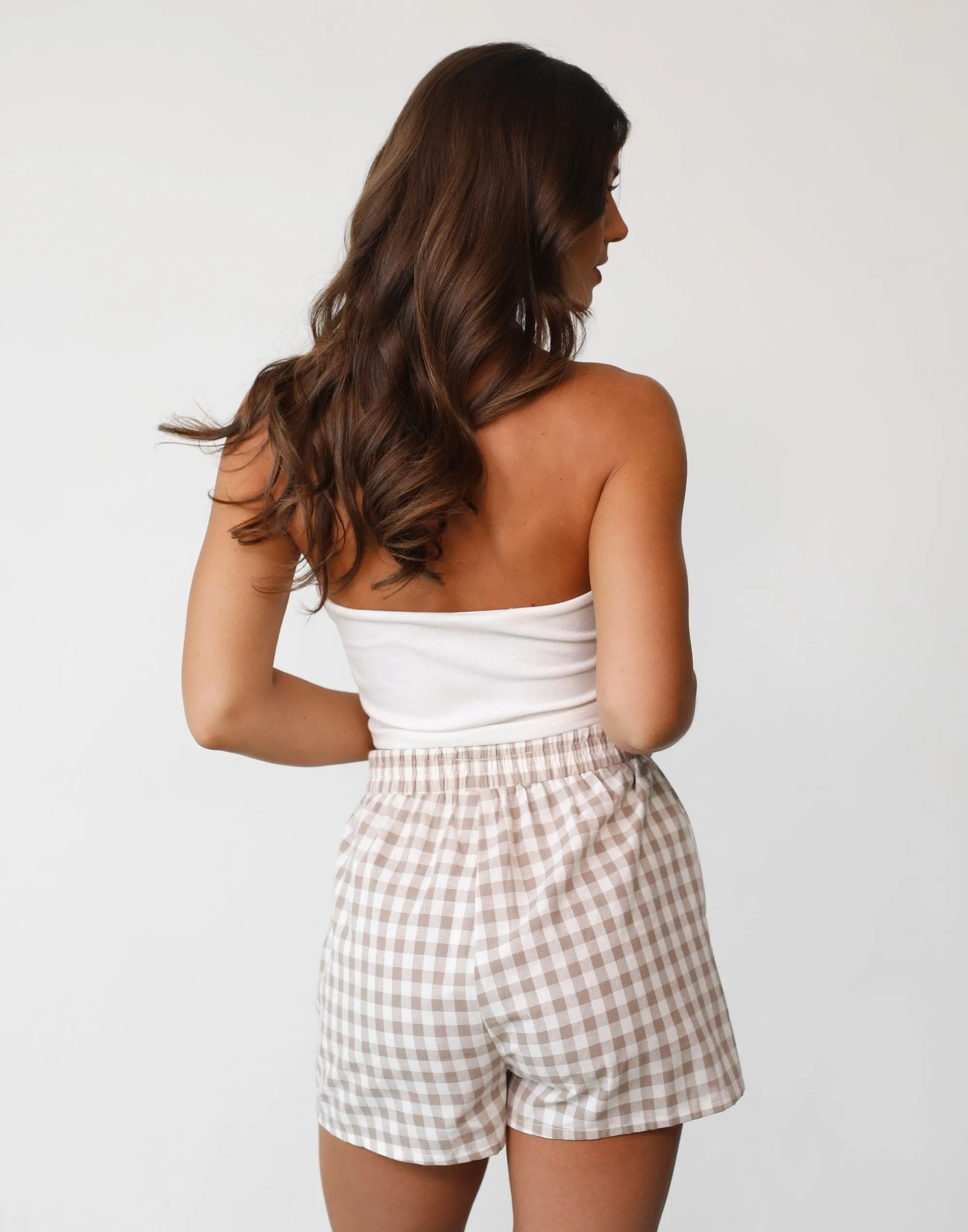 CamilaShortsBeigeGingham