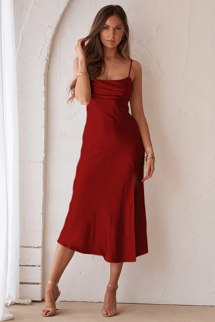 Carmen Wine Colored Dress