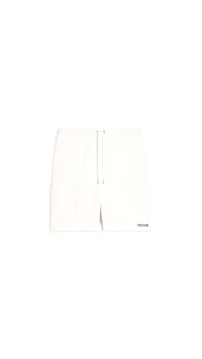 Celine Terry Cotton Shorts White