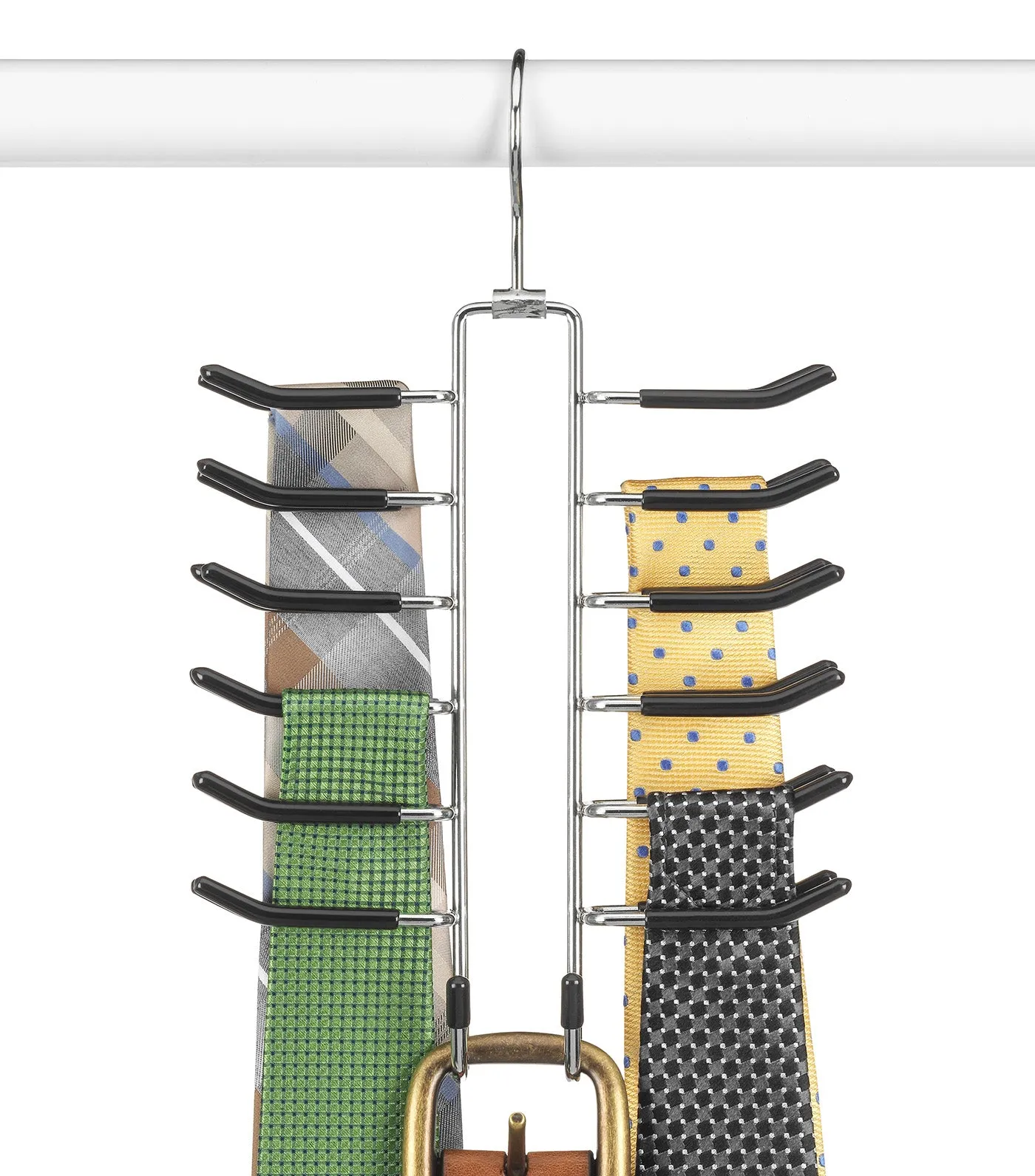 Chrome Swivel Tie Hanger with Belt Hooks