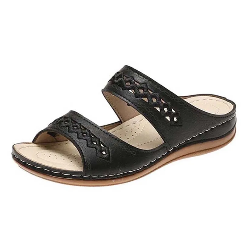 Comfortable Open Toe Slip-On Sandals for Women's Outdoor Walking