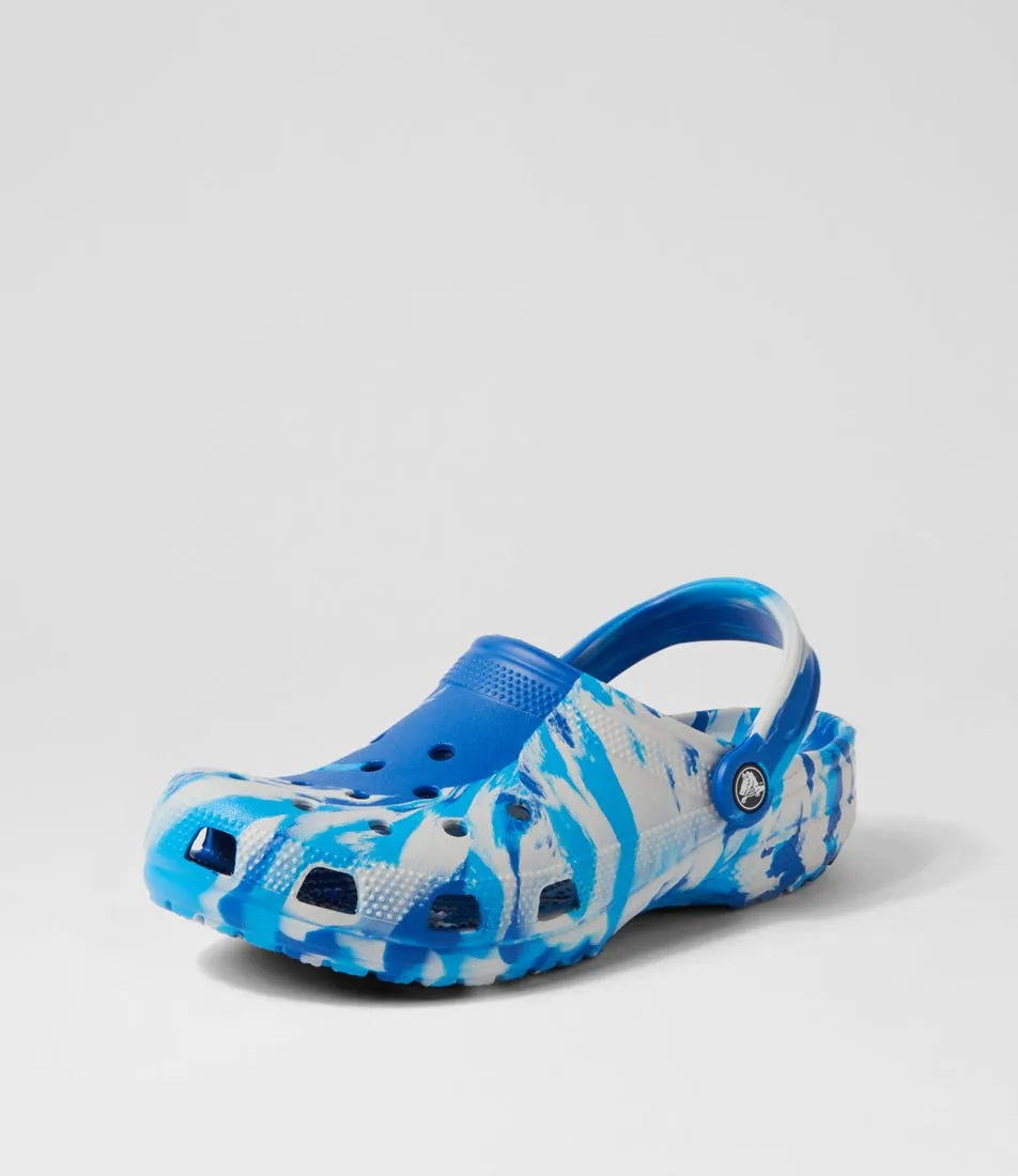 CROCS C Marbled Clog Blue Multi Flat Shoes