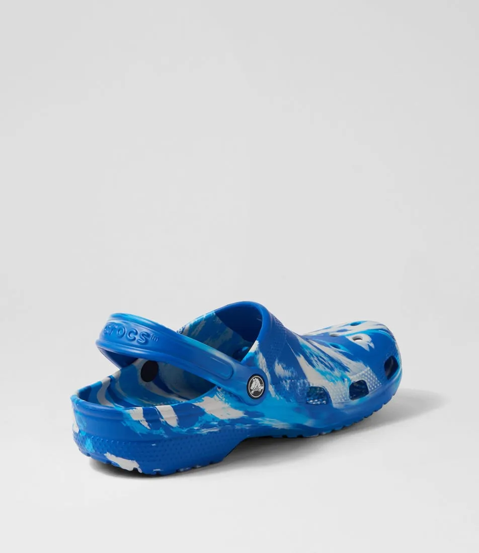 CROCS C Marbled Clog Blue Multi Flat Shoes