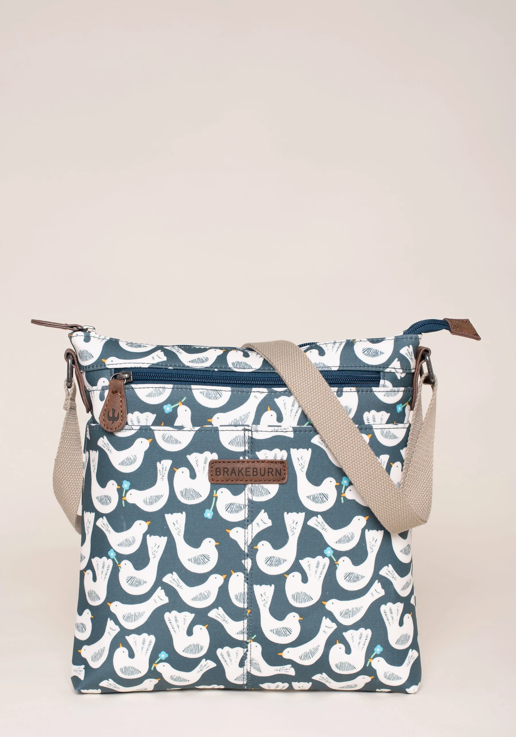 Crossbody Bag with Geo Birds Design