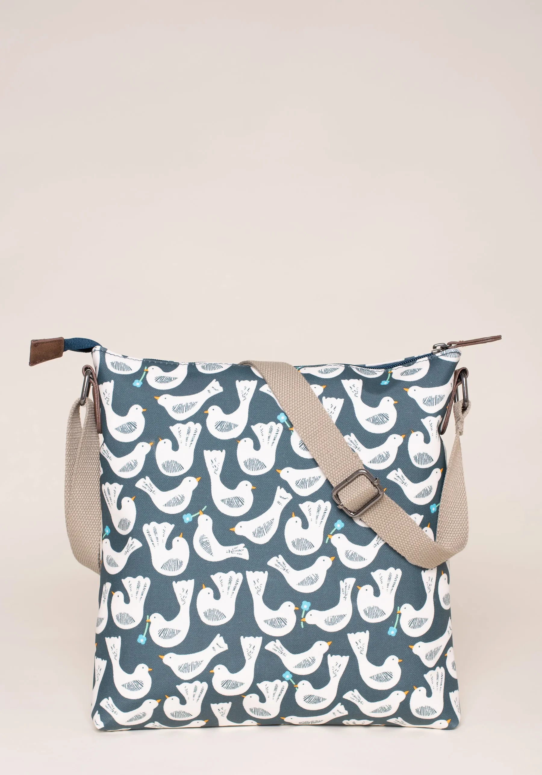 Crossbody Bag with Geo Birds Design