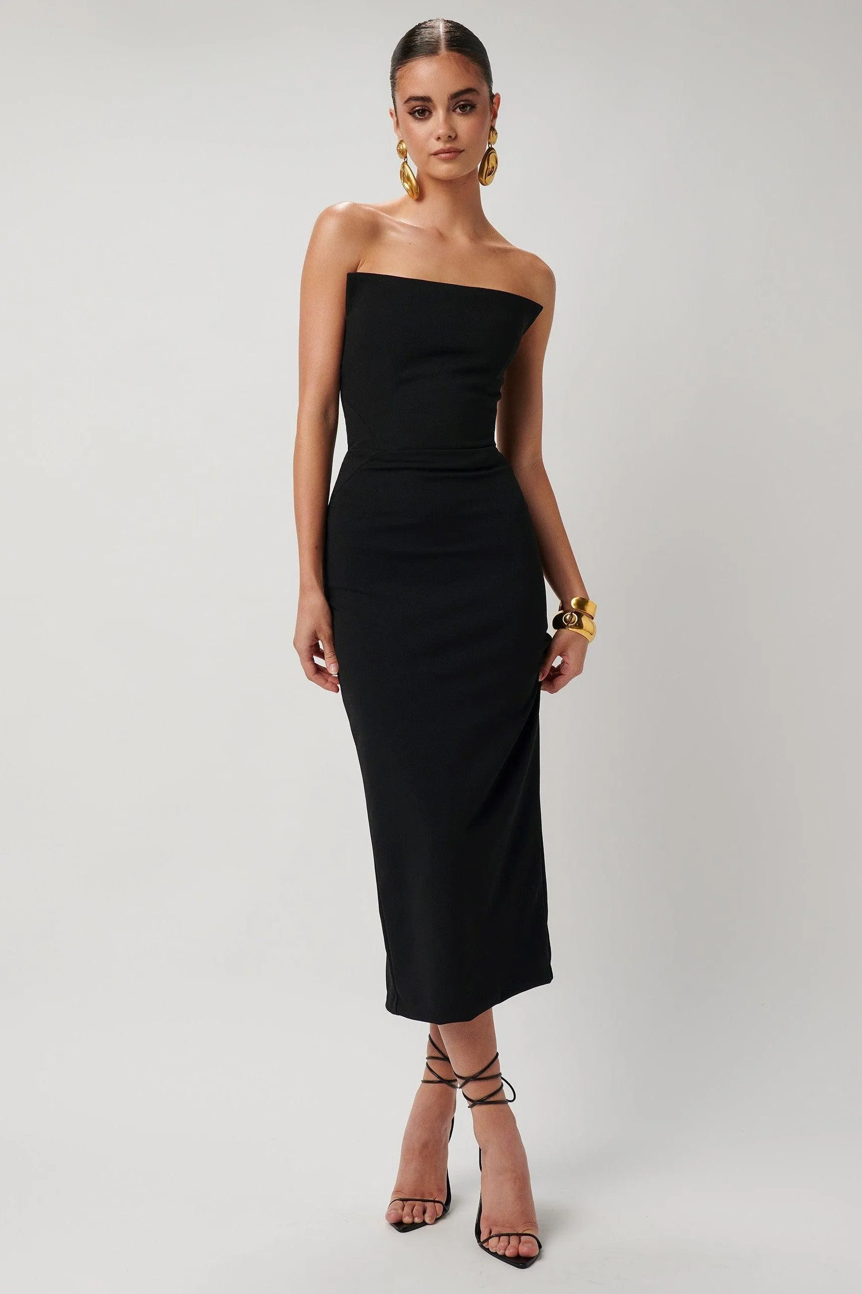 Black Crepe Danna Dress