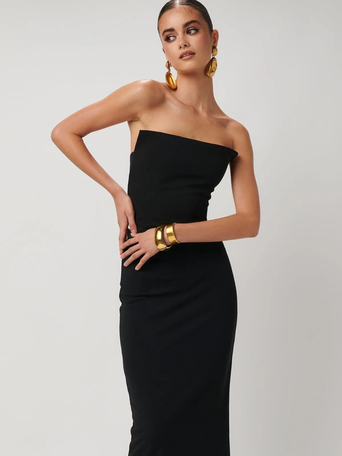 Black Crepe Danna Dress