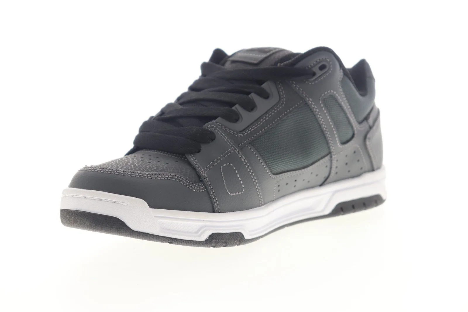 DC Stag 320188 Men's Gray Skate Sneakers - Low Top Lace Up Shoes