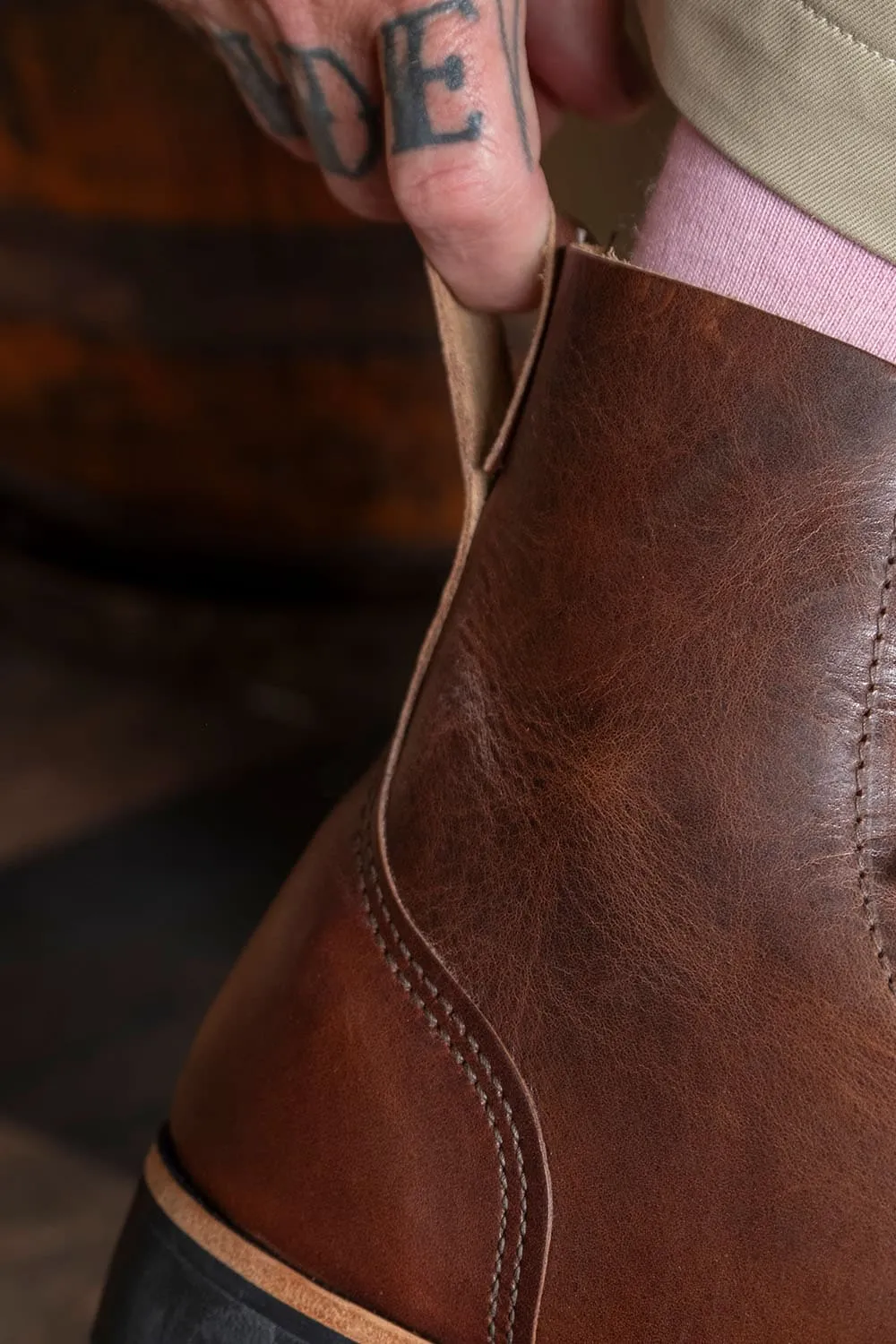 Derby Boots in Dark Tan Color for Men