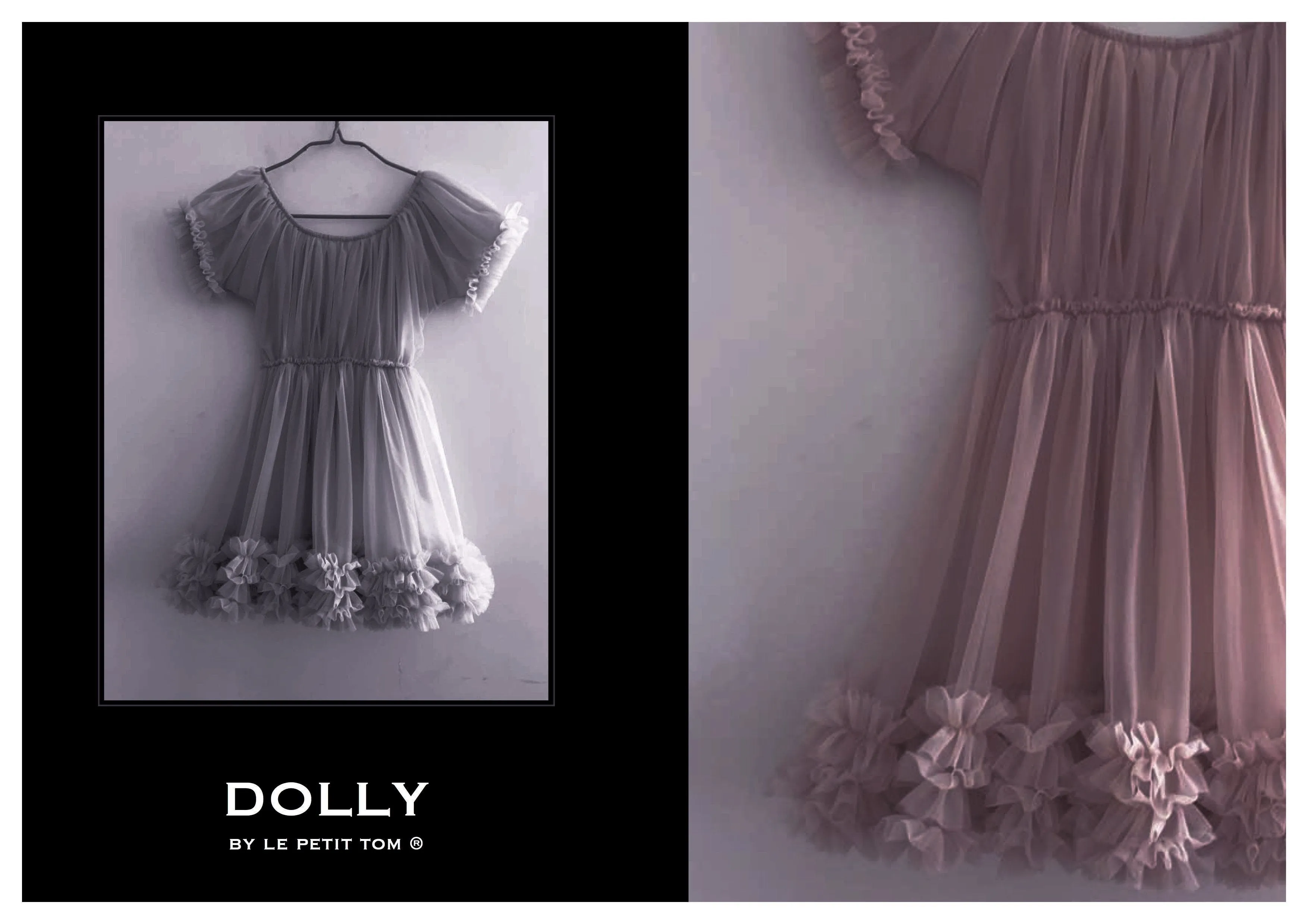 DOLLY by Le Petit Tom FRILLY DRESS in Mauve