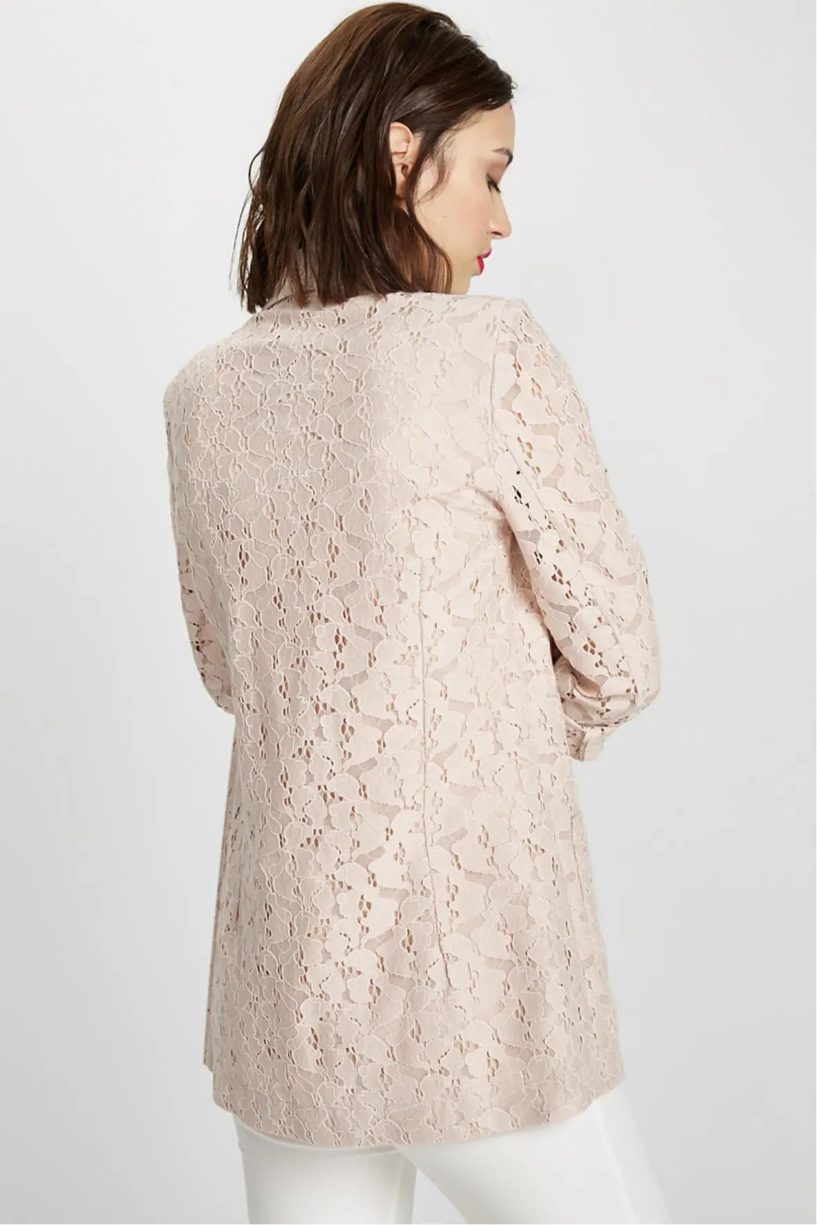 Dusty Rose Lace Blazer