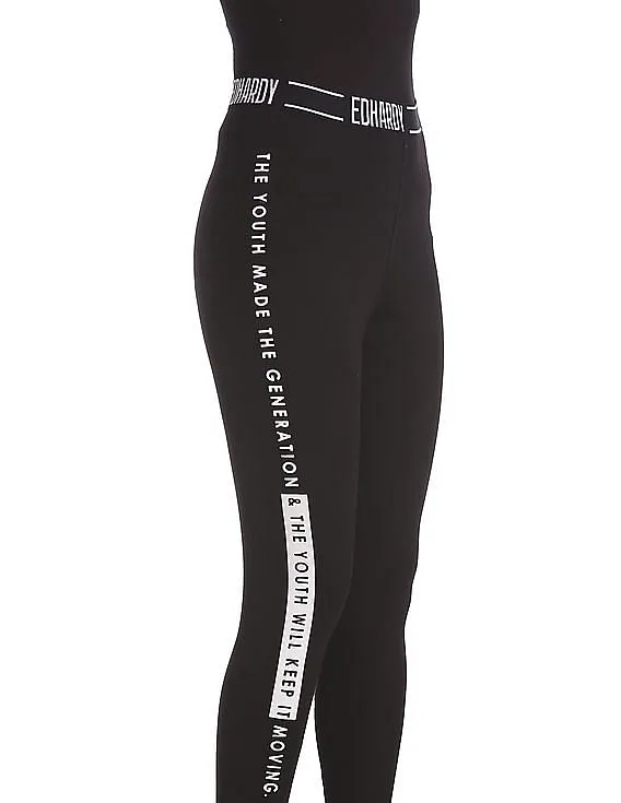 EdHardy Women Elasticized Waist Printed Leggings