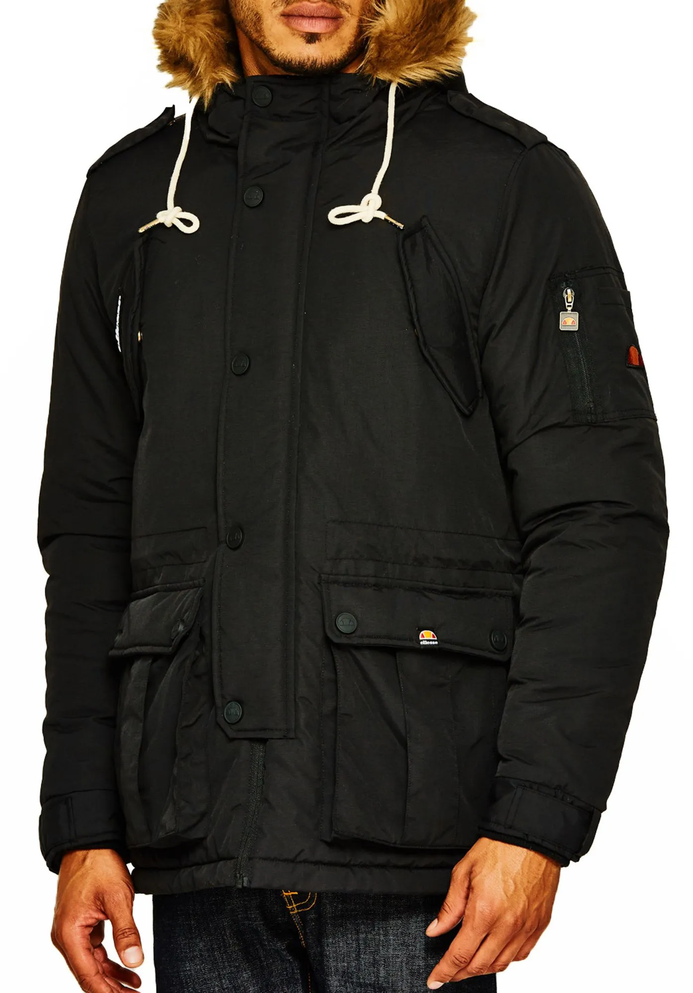 Anthracite Ellesse Blizzard Padded Parka Jacket