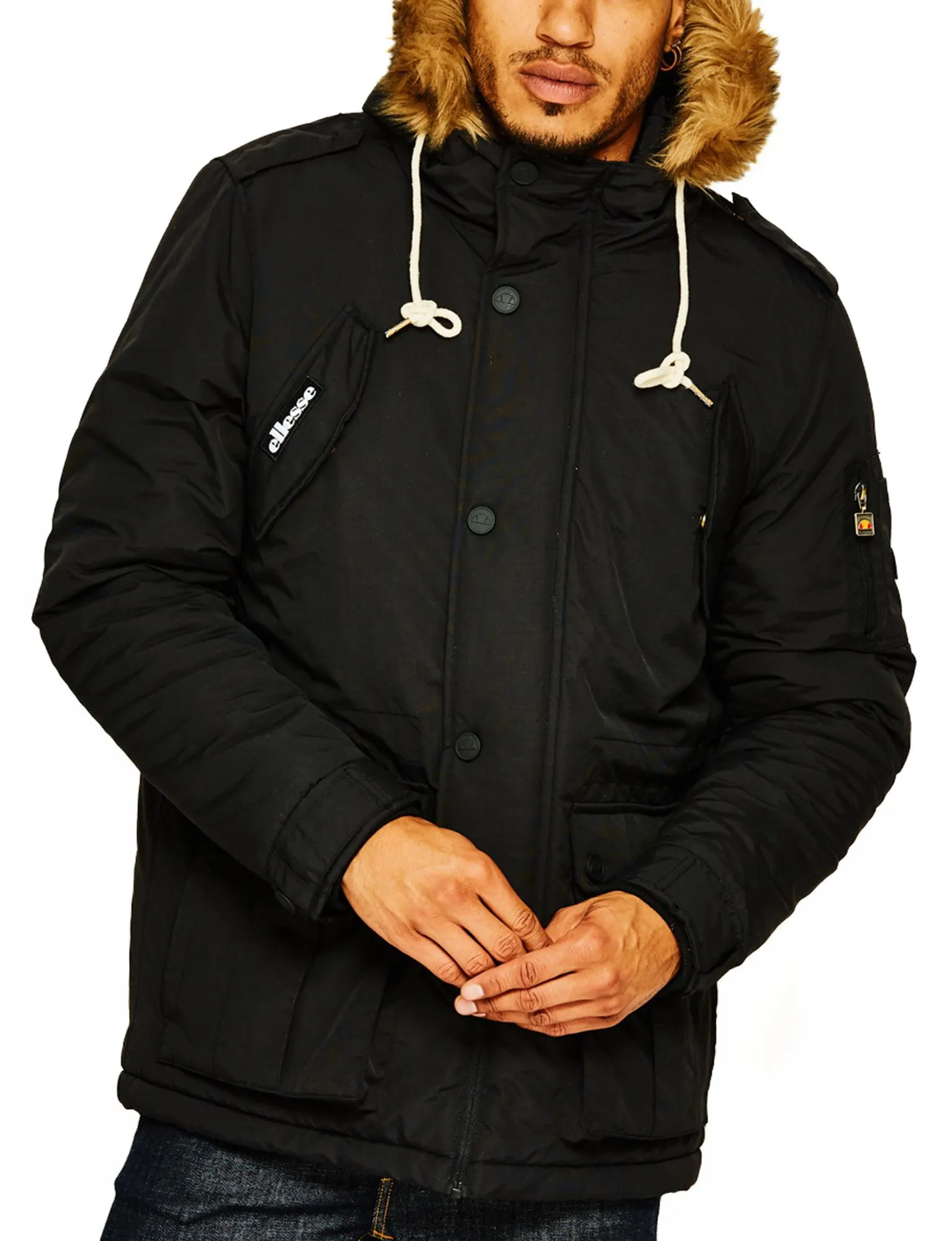 Anthracite Ellesse Blizzard Padded Parka Jacket