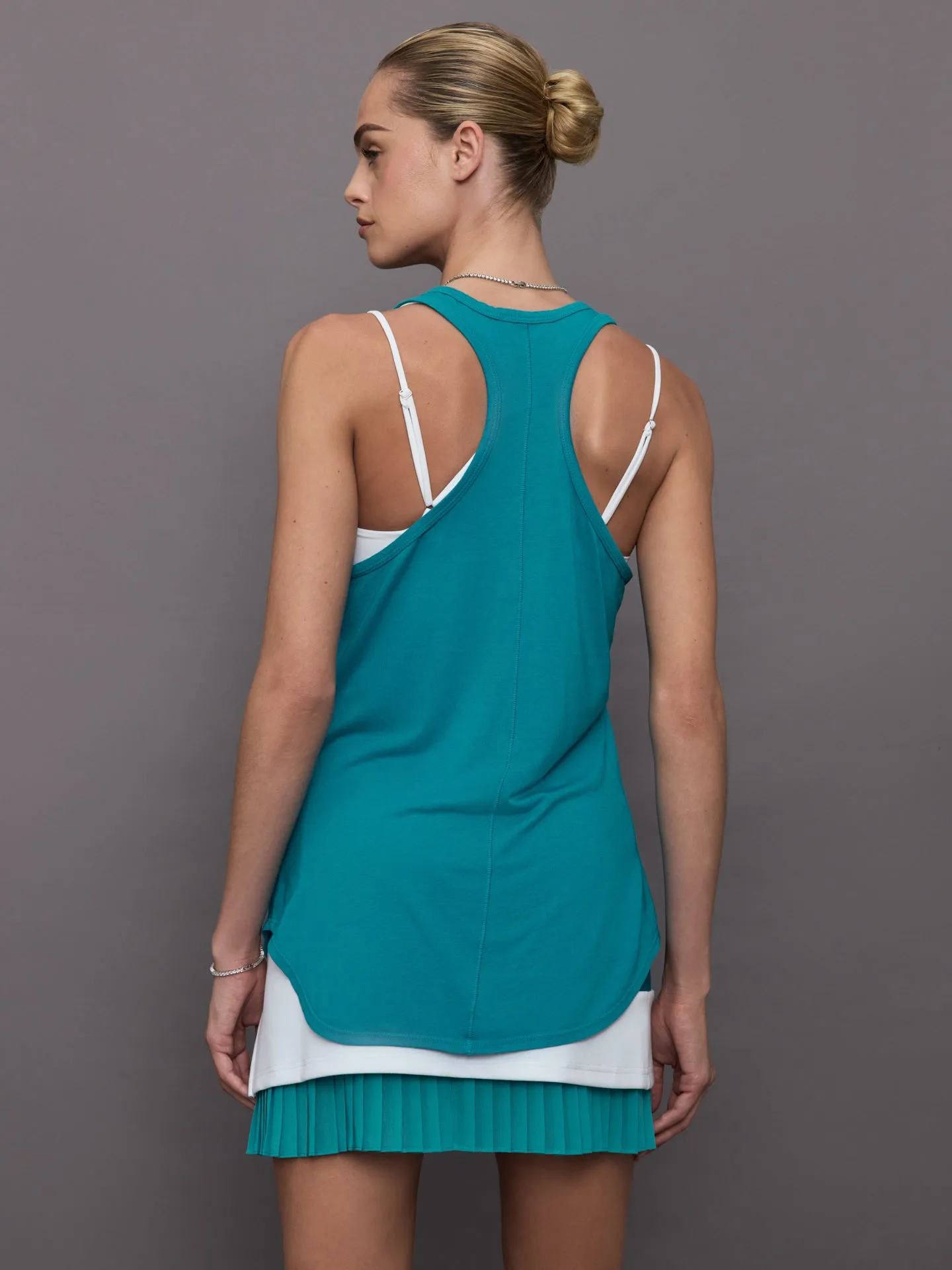 Enamel Blue Racerback Tank - Long