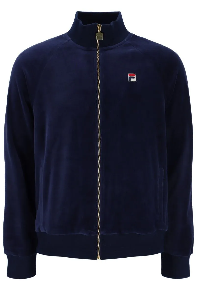 Fila Velour Ribbed Track Jacket in Navy