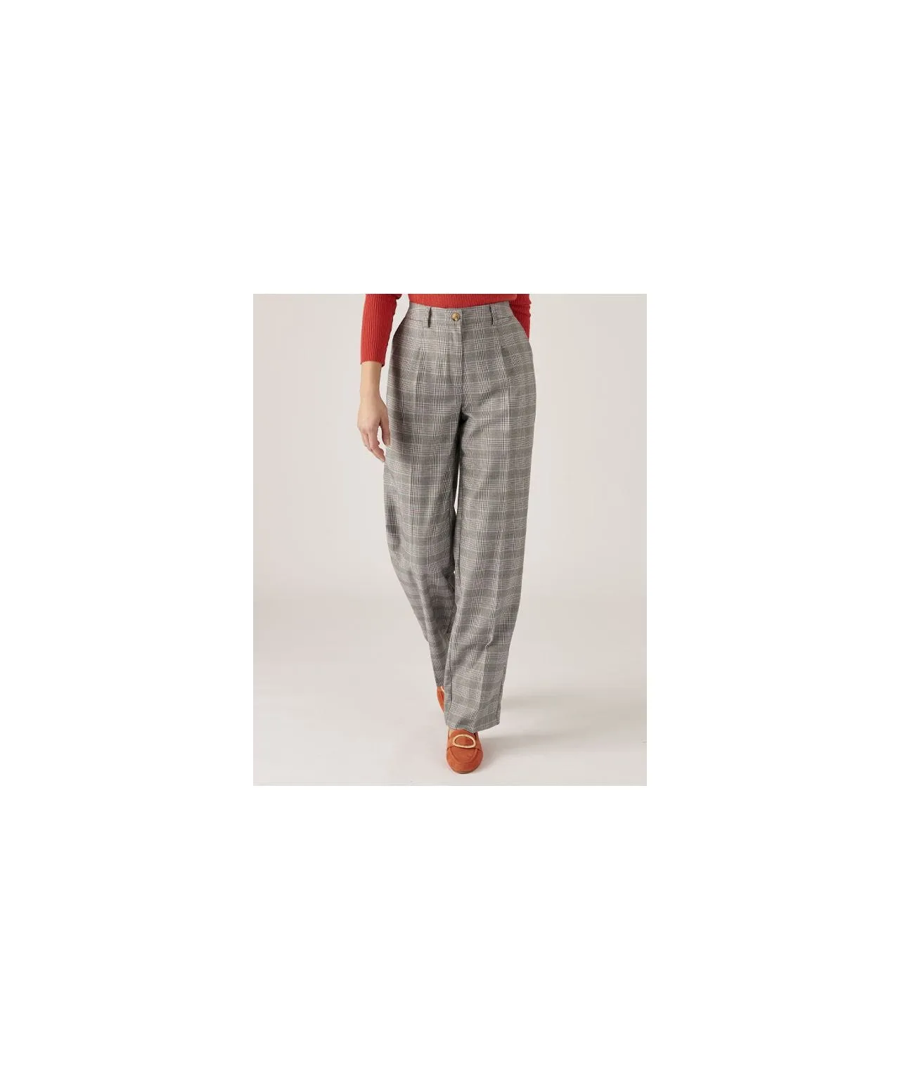 Flat Check Jersey Trousers