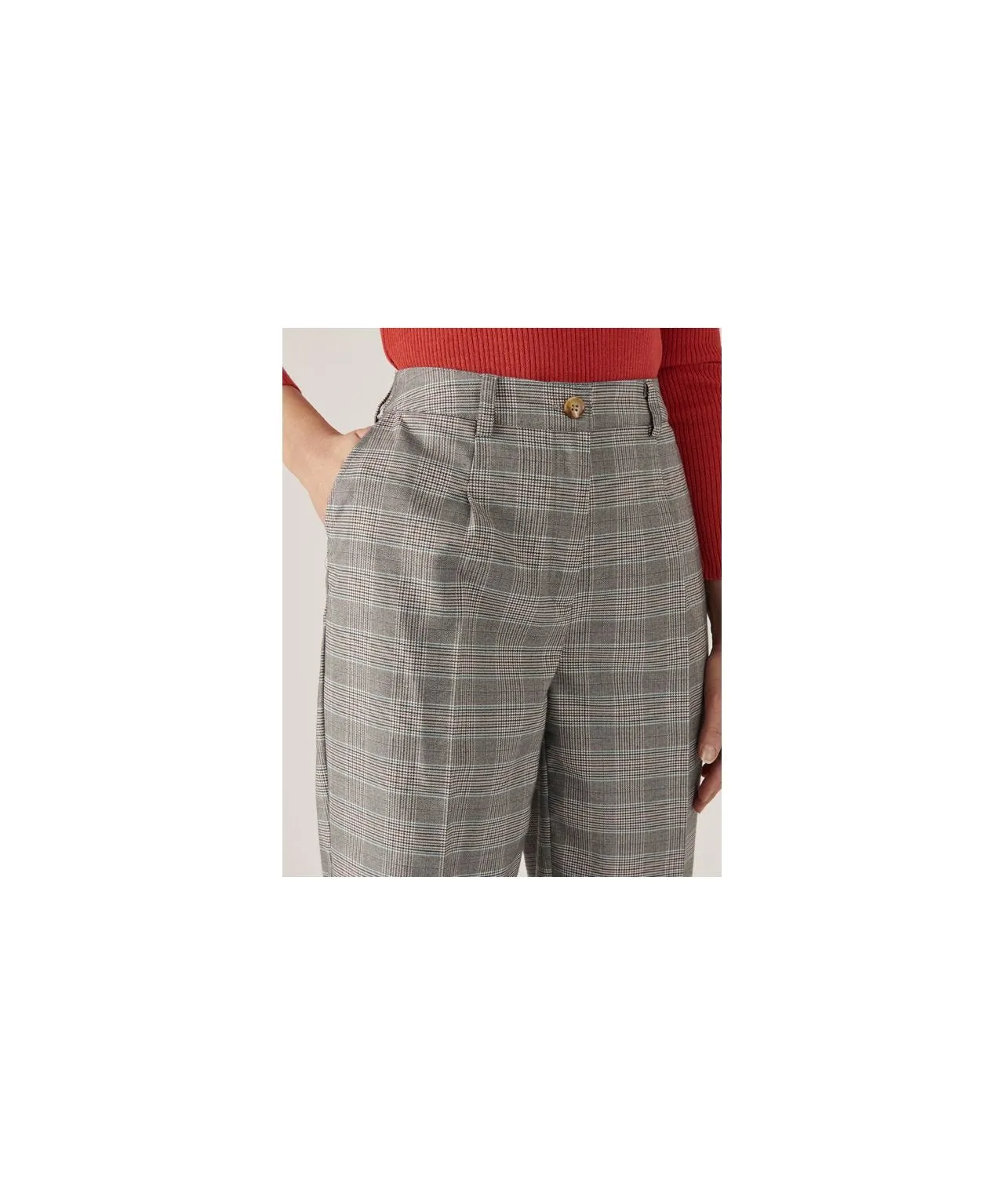 Flat Check Jersey Trousers