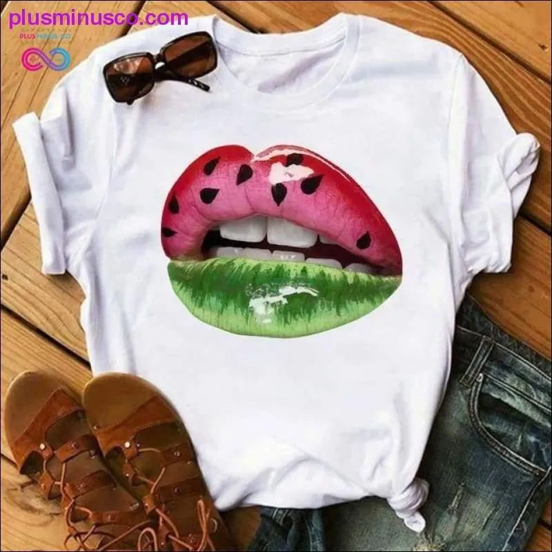 Funny Cartoon Printed Women's Black T-shirt for Summer