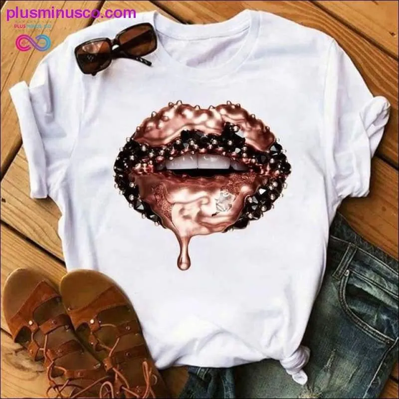 Funny Cartoon Printed Women's Black T-shirt for Summer