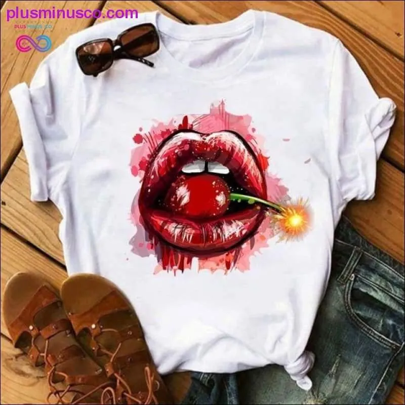 Funny Cartoon Printed Women's Black T-shirt for Summer