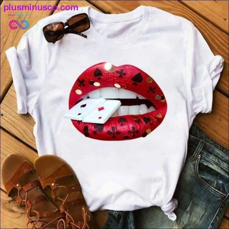 Funny Cartoon Printed Women's Black T-shirt for Summer