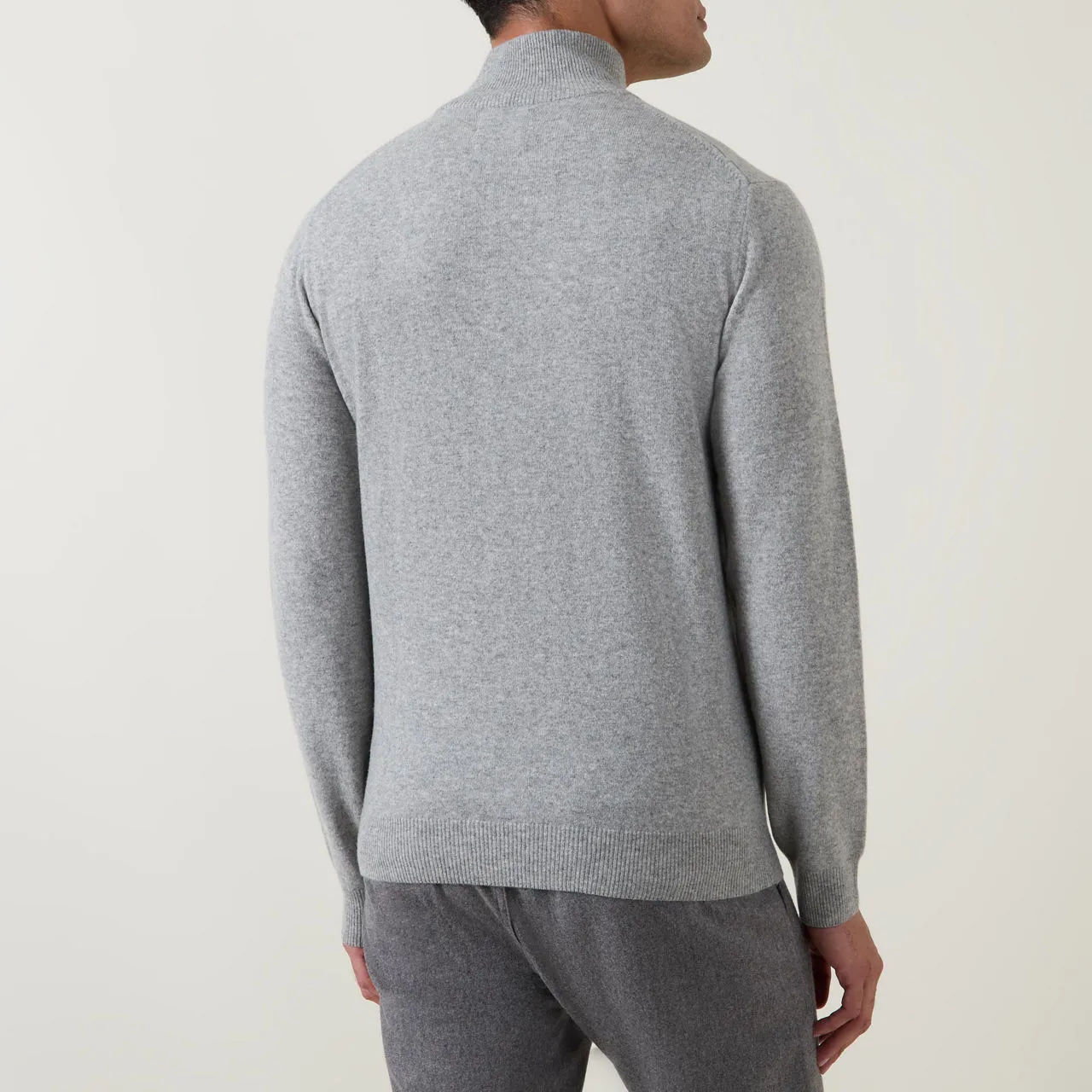 GANT Grey Superfine Half-Zip Sweater