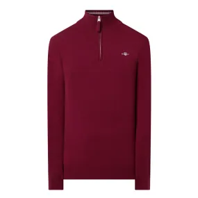 GANT Wine Superfine Half-Zip Sweater