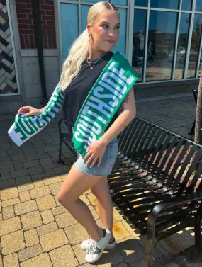 Green and White Southside Scarf