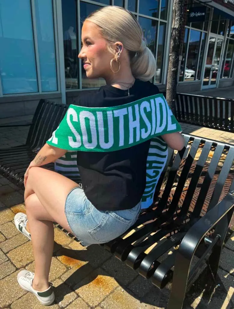 Green and White Southside Scarf