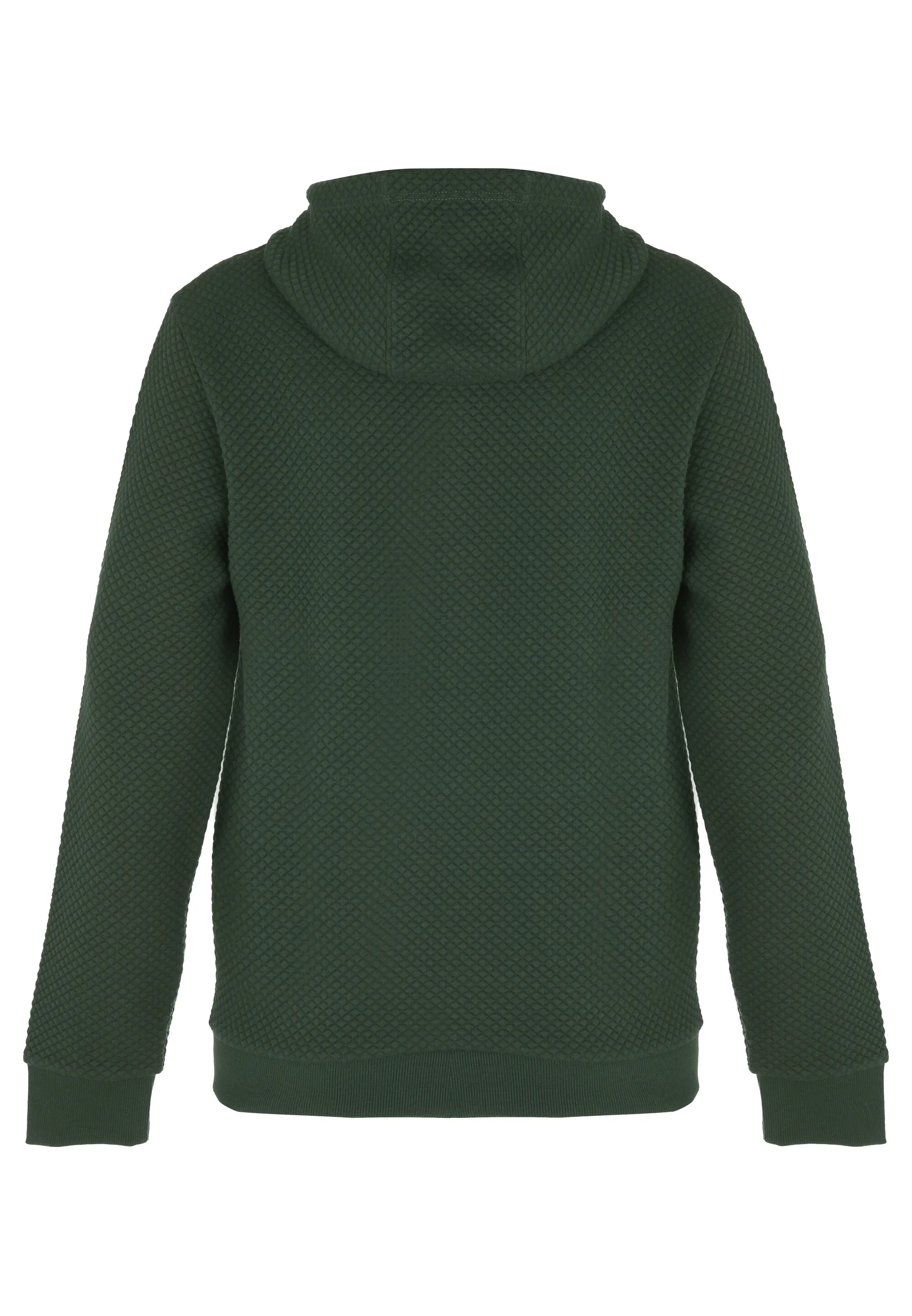 Green Textured Men's Hoody Sweatshirt