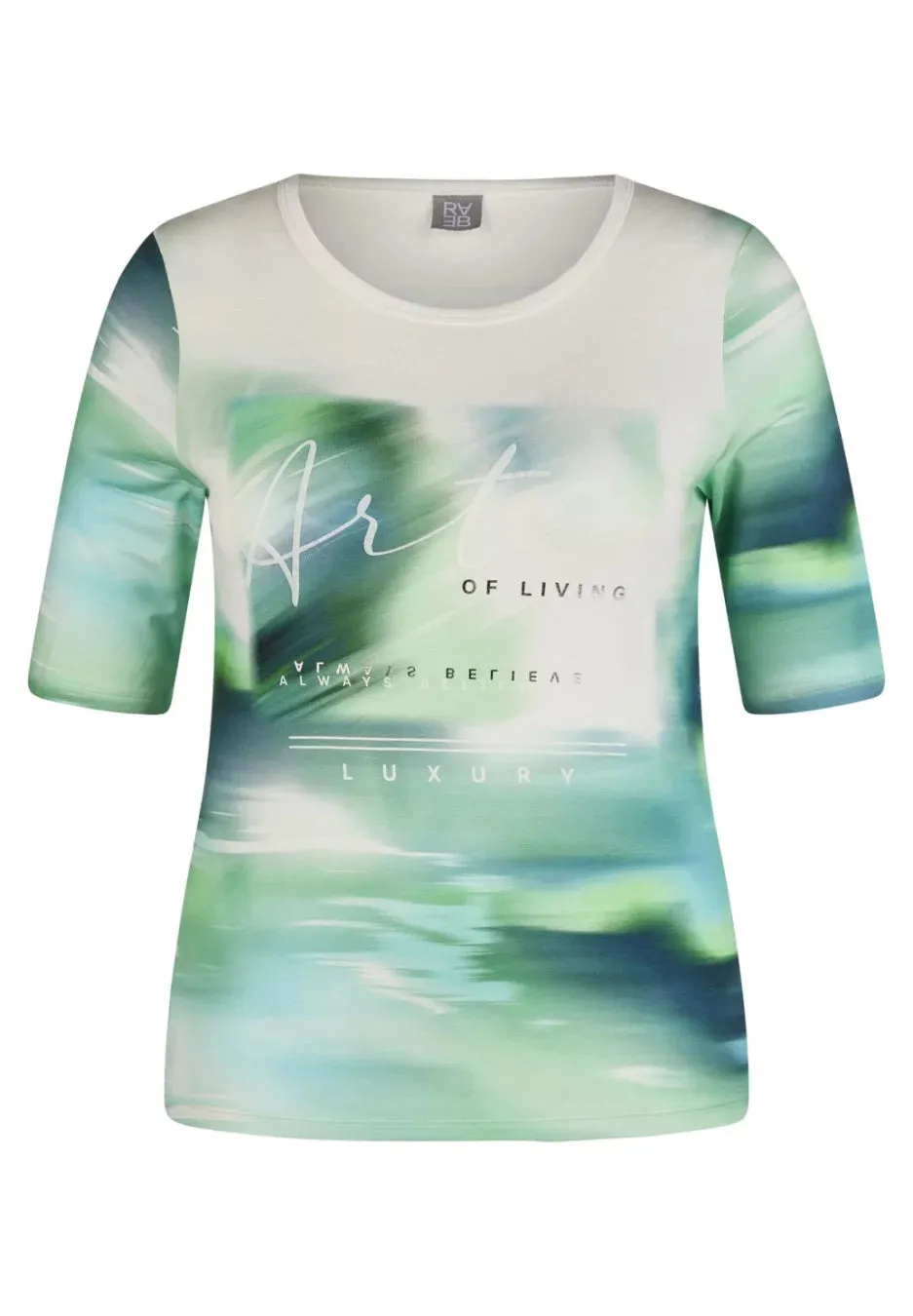 Green White Ombre Print TShirt - Rabe