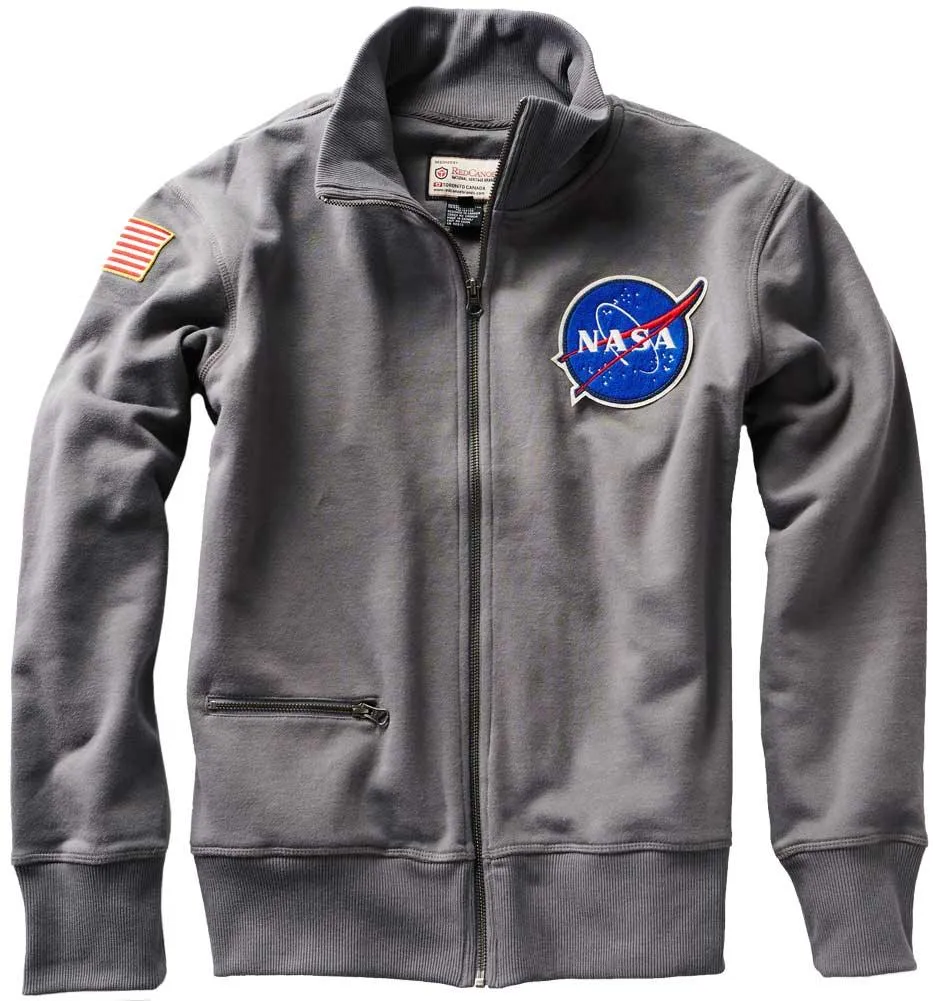 Grey NASA Rocket Scientist Zip Fleece Jacket