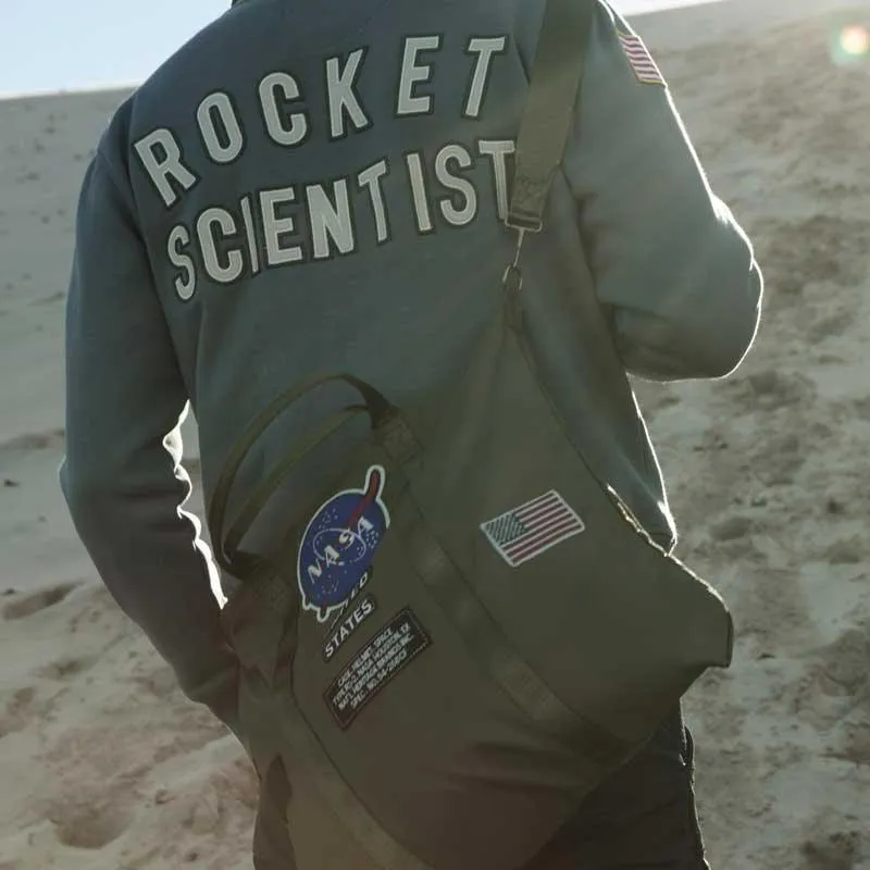 Grey NASA Rocket Scientist Zip Fleece Jacket