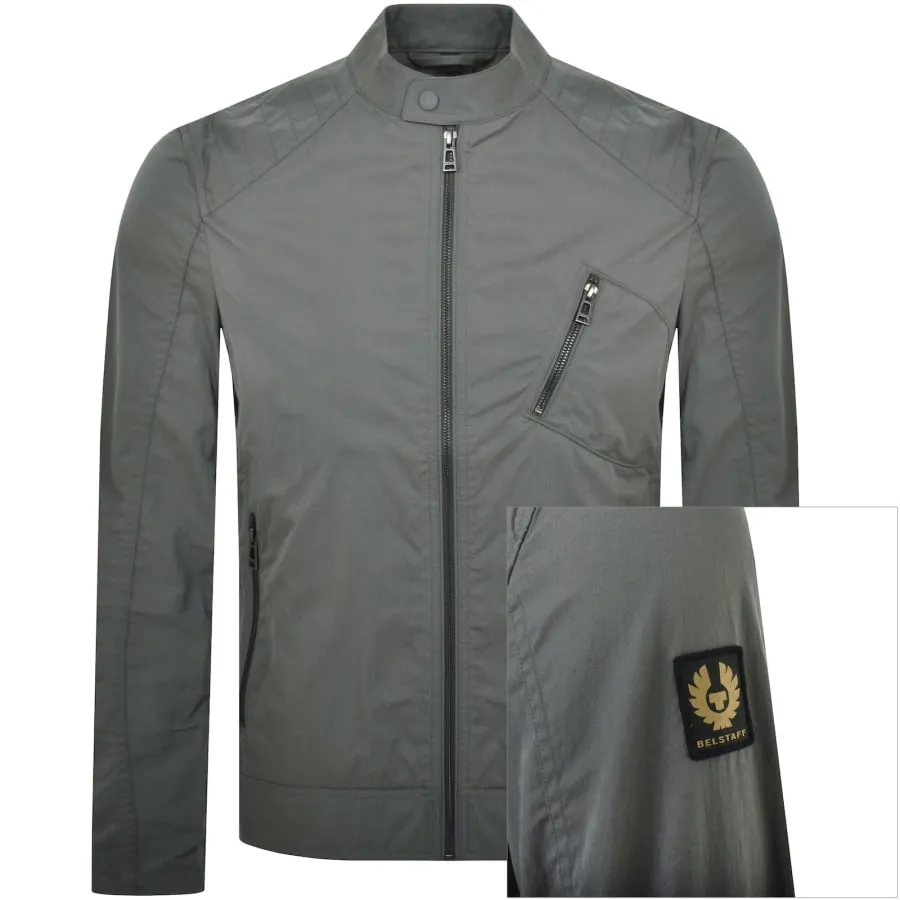 Grey Slim Fit V Racer Jacket by Belstaff