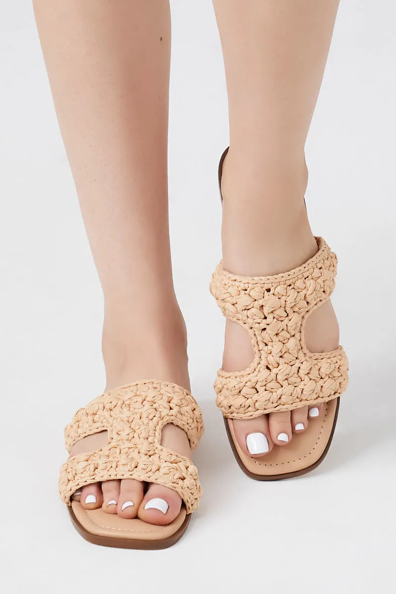 Handmade Flat Sandals with Crochet Weave