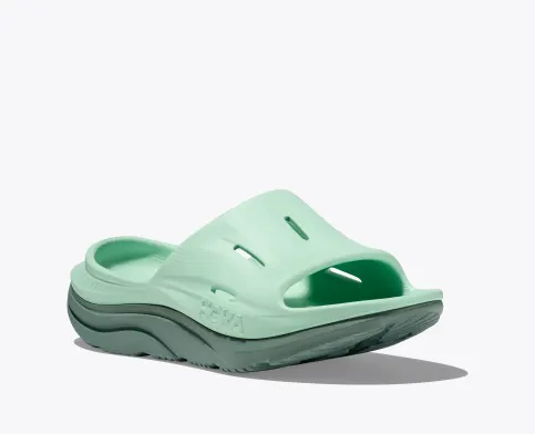 Mist Green/Trellis ORA Recovery Slide Sandals for Women by Hoka