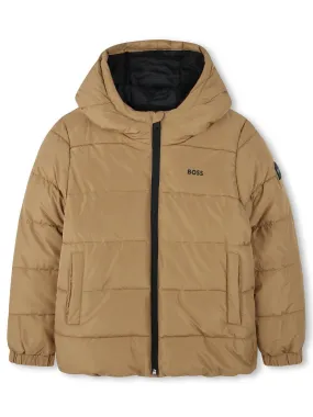 Hugo Boss Boys Beige Puffer Jacket