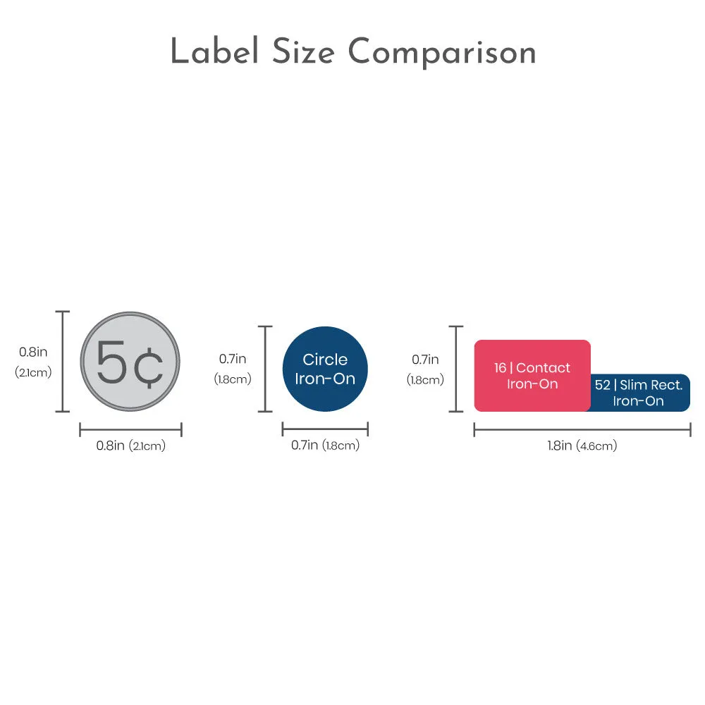 Iron-On Sloth Clothing Labels.