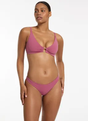 Isla Rib Hipster Bikini Bottom in Mauve