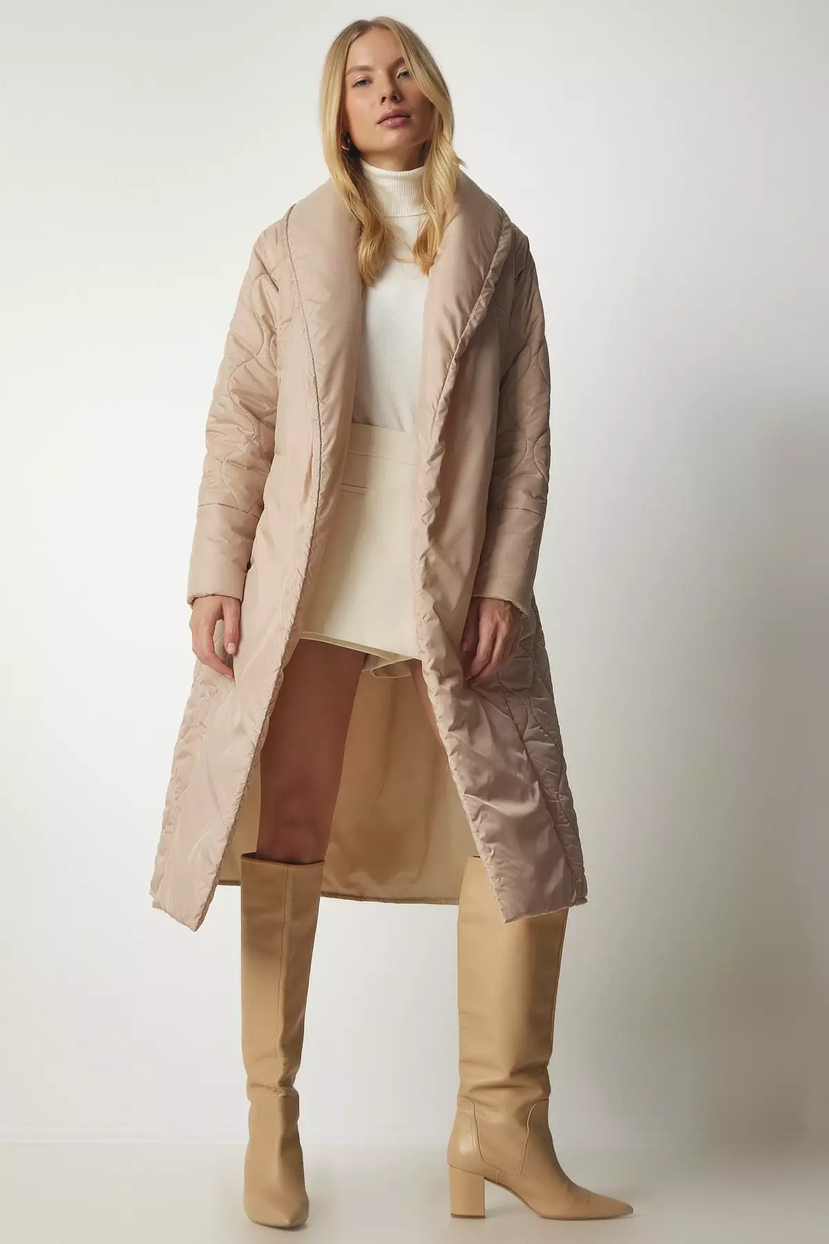 Istanbul Belted Quilted Coat - Happiness