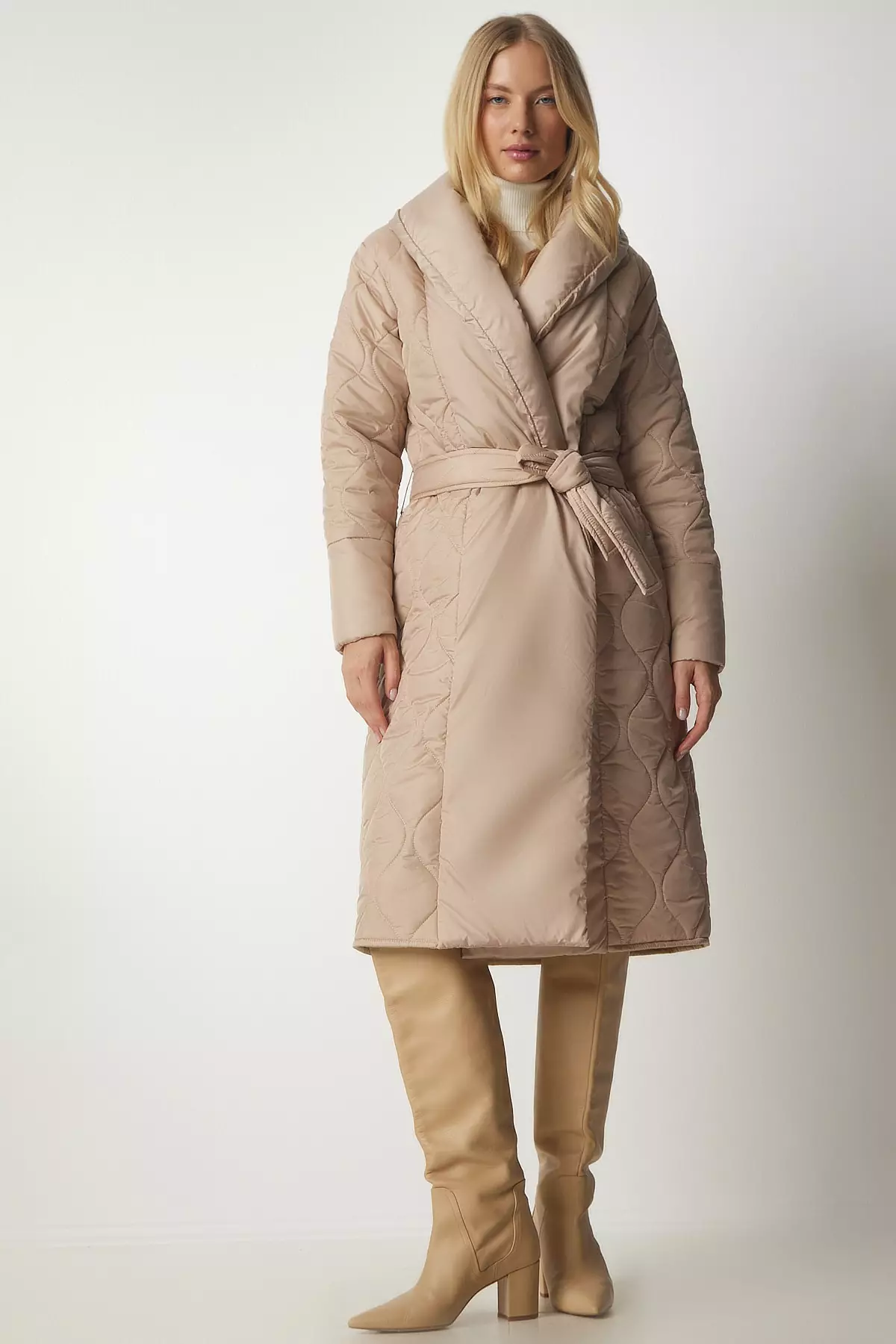 Istanbul Belted Quilted Coat - Happiness