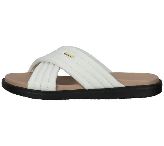 Italian Made White Women's Soft Padded Summer Mules