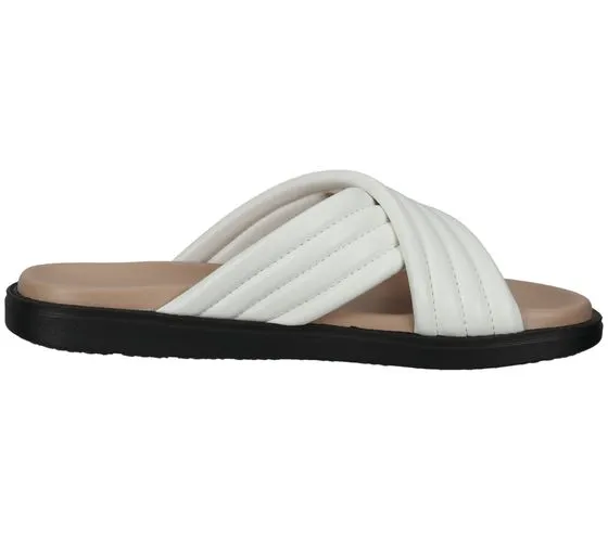 Italian Made White Women's Soft Padded Summer Mules