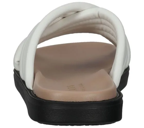 Italian Made White Women's Soft Padded Summer Mules