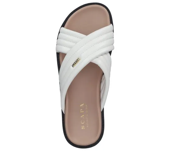 Italian Made White Women's Soft Padded Summer Mules