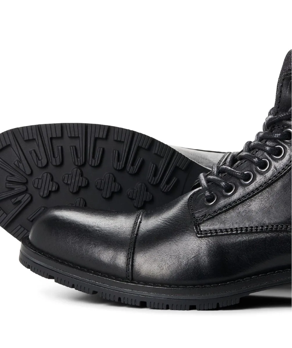 Jack and Jones Albany Anthracite Leather Boots