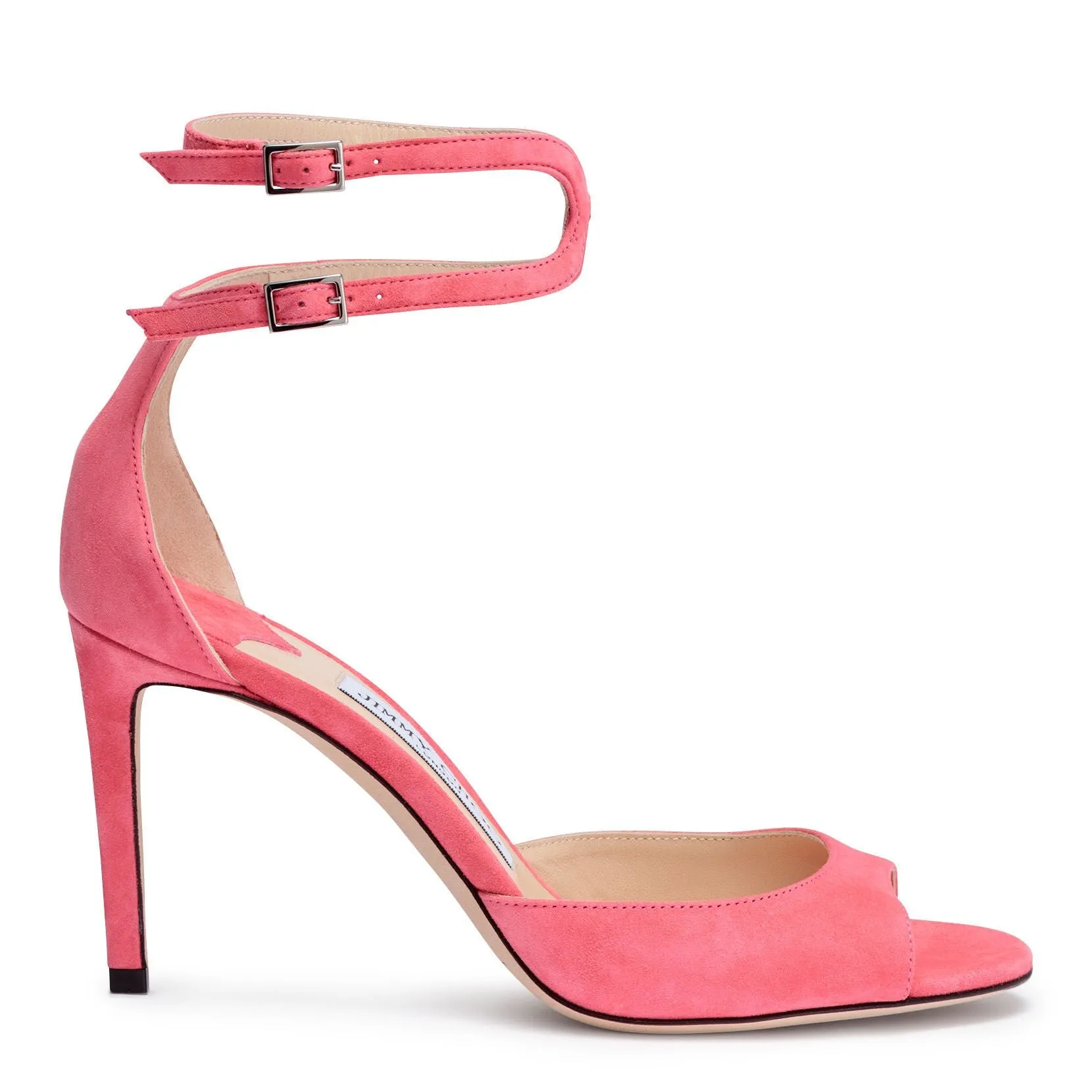 Jimmy Choo Lane 85 Pink Suede Sandals