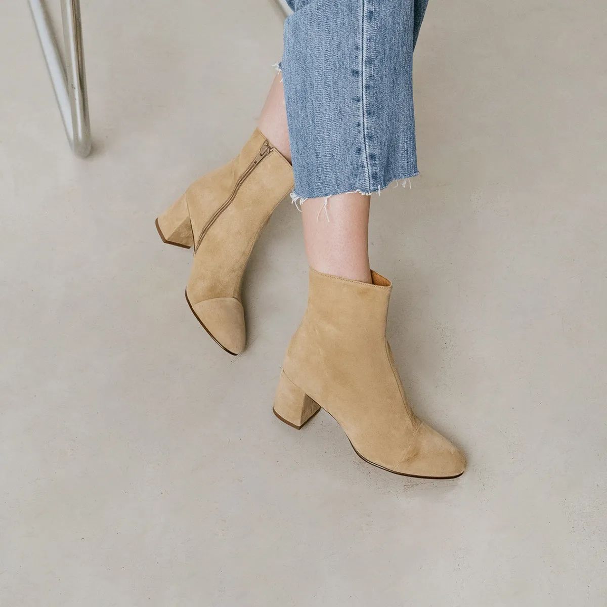 Jonak Beige Velour Boots - Doniama