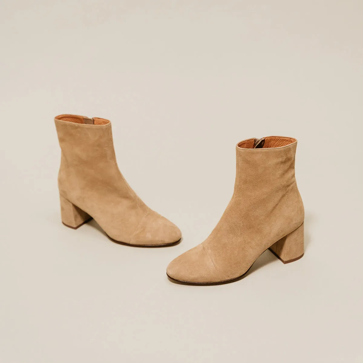 Jonak Beige Velour Boots - Doniama